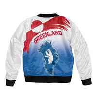 Greenland National Day Bomber Jacket National Country Flag and Emblem with The Map