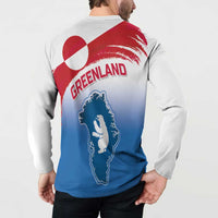 Greenland National Day Button Sweatshirt National Country Flag and Emblem with The Map