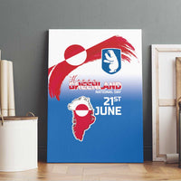 Greenland National Day Canvas Wall Art National Country Flag and Emblem with The Map