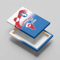 Greenland National Day Canvas Wall Art National Country Flag and Emblem with The Map