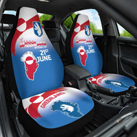 Greenland National Day Car Seat Cover National Country Flag and Emblem with The Map