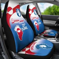 Greenland National Day Car Seat Cover National Country Flag and Emblem with The Map