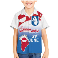 Greenland National Day Family Matching Mermaid Dress and Hawaiian Shirt National Country Flag and Emblem with The Map