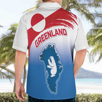 Greenland National Day Hawaiian Shirt National Country Flag and Emblem with The Map
