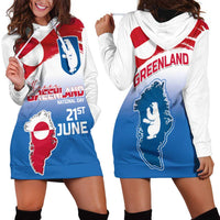Greenland National Day Hoodie Dress National Country Flag and Emblem with The Map
