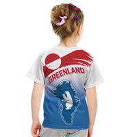 Greenland National Day Kid T Shirt National Country Flag and Emblem with The Map