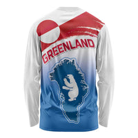 Greenland National Day Long Sleeve Shirt National Country Flag and Emblem with The Map