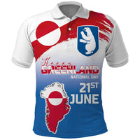 Greenland National Day Polo Shirt National Country Flag and Emblem with The Map