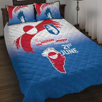 Greenland National Day Quilt Bed Set National Country Flag and Emblem with The Map
