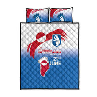 Greenland National Day Quilt Bed Set National Country Flag and Emblem with The Map