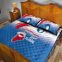 Greenland National Day Quilt Bed Set National Country Flag and Emblem with The Map