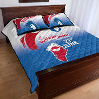 Greenland National Day Quilt Bed Set National Country Flag and Emblem with The Map