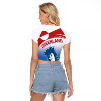 Greenland National Day Raglan Cropped T Shirt National Country Flag and Emblem with The Map