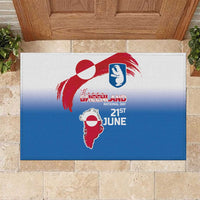 Greenland National Day Rubber Doormat National Country Flag and Emblem with The Map
