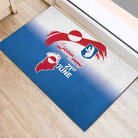 Greenland National Day Rubber Doormat National Country Flag and Emblem with The Map