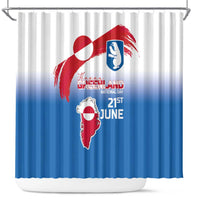 Greenland National Day Shower Curtain National Country Flag and Emblem with The Map