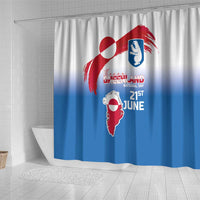 Greenland National Day Shower Curtain National Country Flag and Emblem with The Map