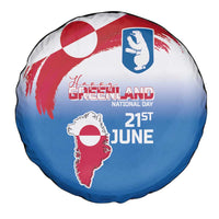 Greenland National Day Spare Tire Cover National Country Flag and Emblem with The Map