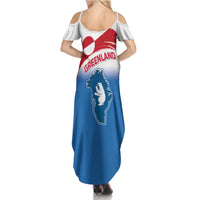 Greenland National Day Summer Maxi Dress National Country Flag and Emblem with The Map