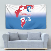 Greenland National Day Tapestry National Country Flag and Emblem with The Map