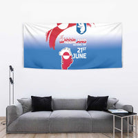 Greenland National Day Tapestry National Country Flag and Emblem with The Map