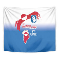 Greenland National Day Tapestry National Country Flag and Emblem with The Map
