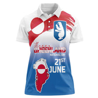 Greenland National Day Women Polo Shirt National Country Flag and Emblem with The Map