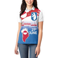 Greenland National Day Women Polo Shirt National Country Flag and Emblem with The Map