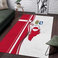 Greenland and Denmark Together Area Rug National Country Map and Flag Style