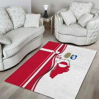 Greenland and Denmark Together Area Rug National Country Map and Flag Style