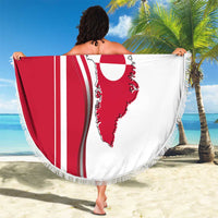 Greenland and Denmark Together Beach Blanket National Country Map and Flag Style