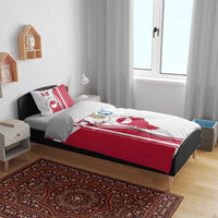 Greenland and Denmark Together Bedding Set National Country Map and Flag Style