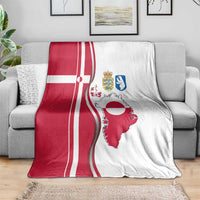 Greenland and Denmark Together Blanket National Country Map and Flag Style