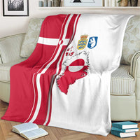 Greenland and Denmark Together Blanket National Country Map and Flag Style
