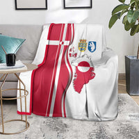 Greenland and Denmark Together Blanket National Country Map and Flag Style