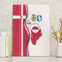 Greenland and Denmark Together Canvas Wall Art National Country Map and Flag Style
