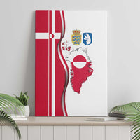 Greenland and Denmark Together Canvas Wall Art National Country Map and Flag Style