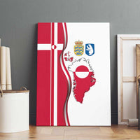 Greenland and Denmark Together Canvas Wall Art National Country Map and Flag Style