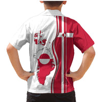 Greenland and Denmark Together Family Matching Mermaid Dress and Hawaiian Shirt National Country Map and Flag Style