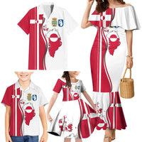 Greenland and Denmark Together Family Matching Mermaid Dress and Hawaiian Shirt National Country Map and Flag Style