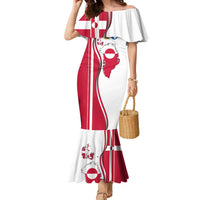 Greenland and Denmark Together Family Matching Mermaid Dress and Hawaiian Shirt National Country Map and Flag Style