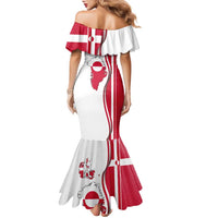 Greenland and Denmark Together Family Matching Mermaid Dress and Hawaiian Shirt National Country Map and Flag Style