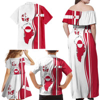 Greenland and Denmark Together Family Matching Off Shoulder Maxi Dress and Hawaiian Shirt National Country Map and Flag Style