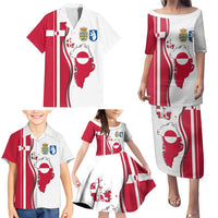 Greenland and Denmark Together Family Matching Puletasi and Hawaiian Shirt National Country Map and Flag Style