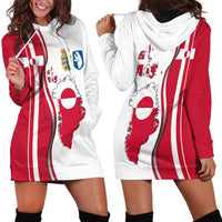 Greenland and Denmark Together Hoodie Dress National Country Map and Flag Style
