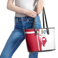 Greenland and Denmark Together Leather Tote Bag National Country Map and Flag Style