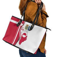 Greenland and Denmark Together Leather Tote Bag National Country Map and Flag Style