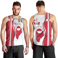 Greenland and Denmark Together Men Tank Top National Country Map and Flag Style