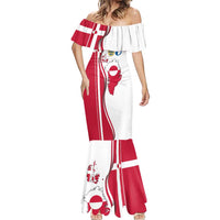 Greenland and Denmark Together Mermaid Dress National Country Map and Flag Style