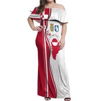Greenland and Denmark Together Off Shoulder Maxi Dress National Country Map and Flag Style
